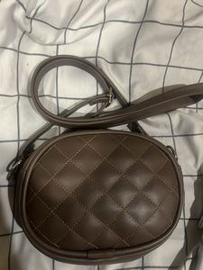 Brown Quilted Crossbody Bag