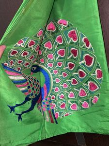 Beautiful Peacock Embroidery Saree