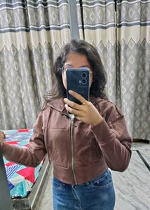 Brown Zip-Up Hoodie