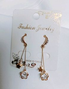 DOUBLE STAR STUDDED DANGLERS EARRING
