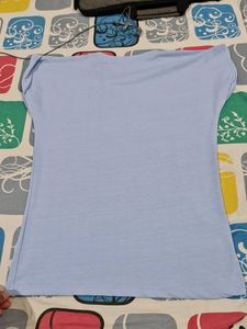 Polyster Blend Blue Tshirt For Girls