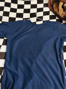 Elegant Navy Blue Kurti with Gold Embroidery