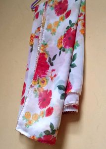 Floral Print Dress With Dupatta