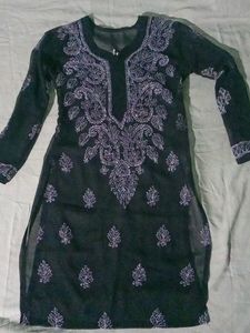 Black Chickenkari Kurti