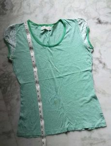 ALLEN SOLLY Striped Summer Top S