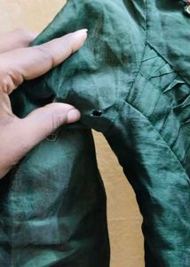 Emerald Green Embroidered Kurti Full Set