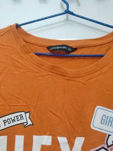 Trendy Orange Graphic T-Shirt