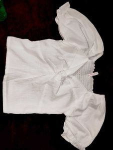White Puff Sleeve Top