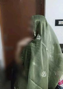 Green saree &amp;  Chevron Pattern Blouse