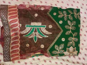 Green Embroidered Saree Blouse