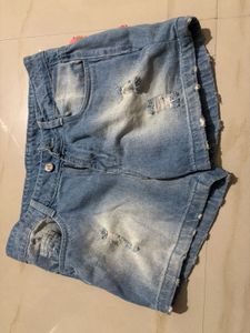 Distressed Denim Shorts