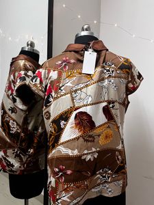 Brown Satin Top
