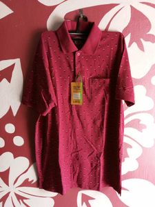 Lois Polo Shirt - Burgundy Patterned