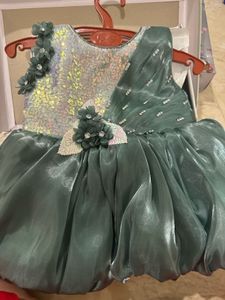 Elegant Green Flower Girl Dress