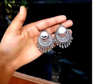 Stylish Silver Jhumka Earring Set
