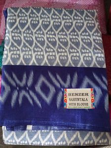 Beautiful Korean Silk Saree With Blouse