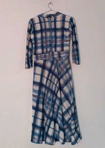 Blue Checked long Dress