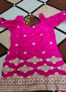 Pink hand Work Heavy Garara Suit