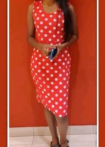 Pink Polka Bodycon Dress