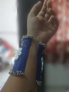 Blue Floral handcuff