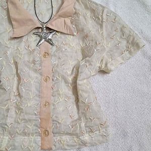 Vintage Floral Sheer Top