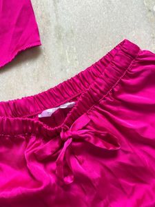 Hot Pink Silk Pajama Set