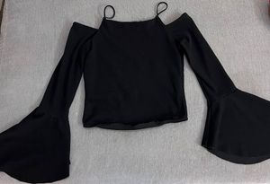 Black Cold Shoulder Top