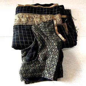 Black Golden Embroydry Saree