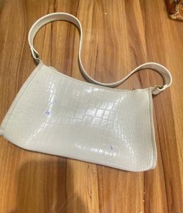 White Croc Shoulder Bag