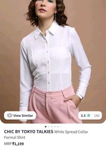 White Formal Shirt For Women