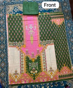 Green Printed Fabric - Unstitched