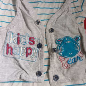 Cute Cat Print Baby Top