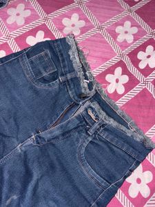 Dark Blue High-waist Skinny Jeans [streachable]