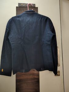 Navy Blue Velvet Blazer