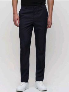 Men Textured Slim Fit Semi Formal Trouser Pant