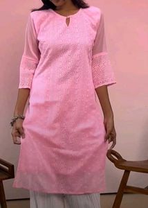 Pink Embroidered Kurta
