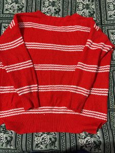 Red & White Striped Sweater