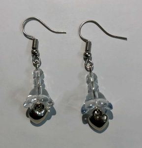 Handmade Earrings with Silver Heart