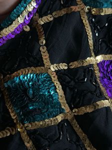 Sequin Embellished Black Dress