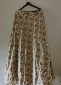Off-white With Golden Work Ethnic Skirt