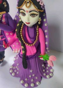 Radha Krishna Murti With Clay Craft