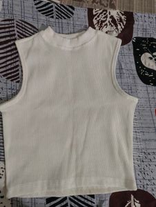 White Sleeveless Tank Top