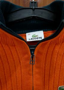 Lacoste Orange Knit Cardigan