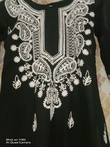 Black Chikankarii Kurti 🌚⚡