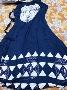 Blue Fairy Wings Printed Midy With A Inbuilt Belt