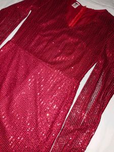 Red Sequin Mini Dress