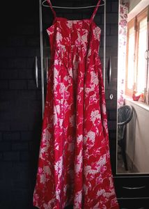 Libas Dark Red Anarkali Kurta Set