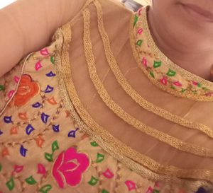 Neck Design Gold Blouse