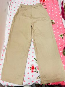 Wide Leg Tan Trousers