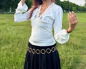 White Lace Trim Top outzidr